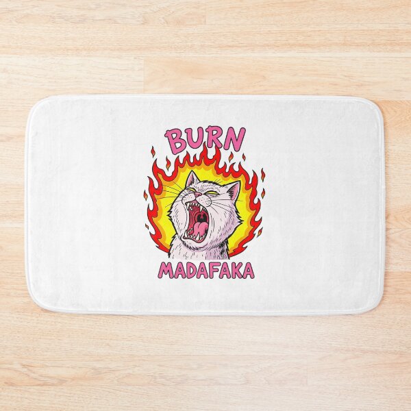 Item preview, screaming cat, cat design, meme, burn madafaka, funnyfits70, Humor, Funny, retro, vintages, funny quotes, animal humor, designed and sold by FunnyFits70.