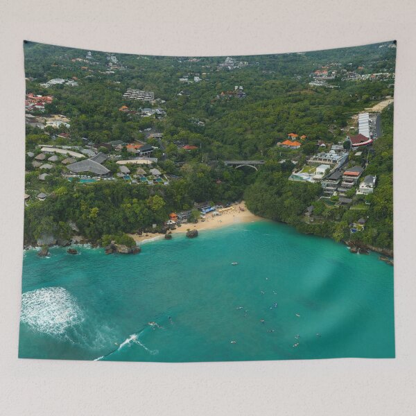 Item preview, Drone Aerial View of Padang Padang Beach Bali Cliffs designed and sold by mattryanphoto.