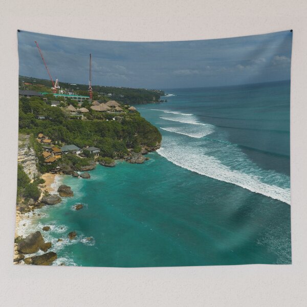 Item preview, Impossibles Bali - Aerial Surf Break with Headland Cranes designed and sold by mattryanphoto.