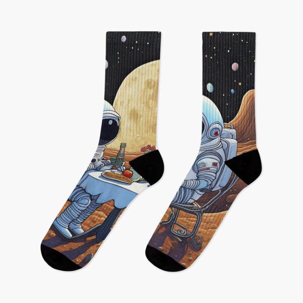 Item preview, Two Alien's wearing space suits having a romantic dinner on the moon designed and sold by Colin Bentham.