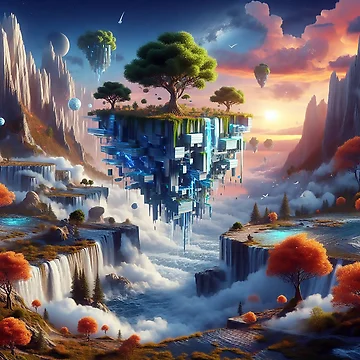 Artwork thumbnail, Metaphysics V – Crystalline Roots Above the Rift by Meta Mirage 