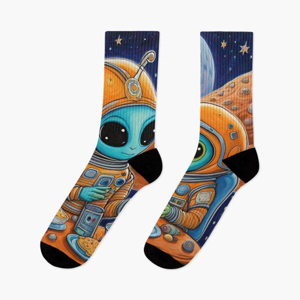 Item preview, Two Alien's wearing space suits having a romantic dinner on the moon designed and sold by Colin Bentham.