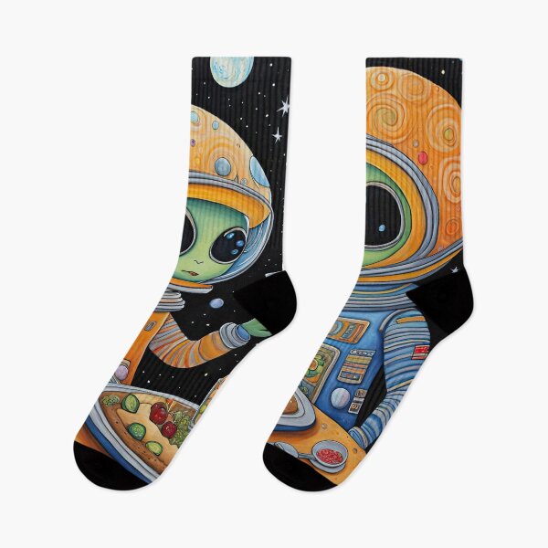 Item preview, Two Alien's wearing space suits having a romantic dinner on the moon designed and sold by Colin Bentham.