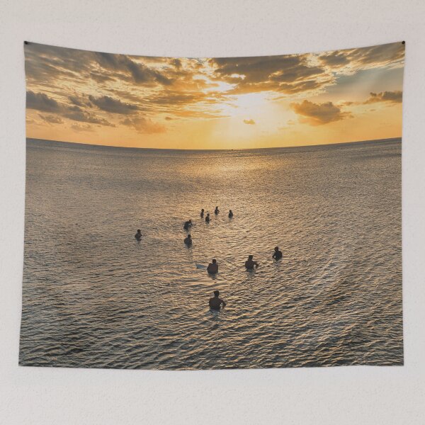 Item preview, Bingin Sunset - Surfers Waiting Aerial Bali Silhouette designed and sold by mattryanphoto.