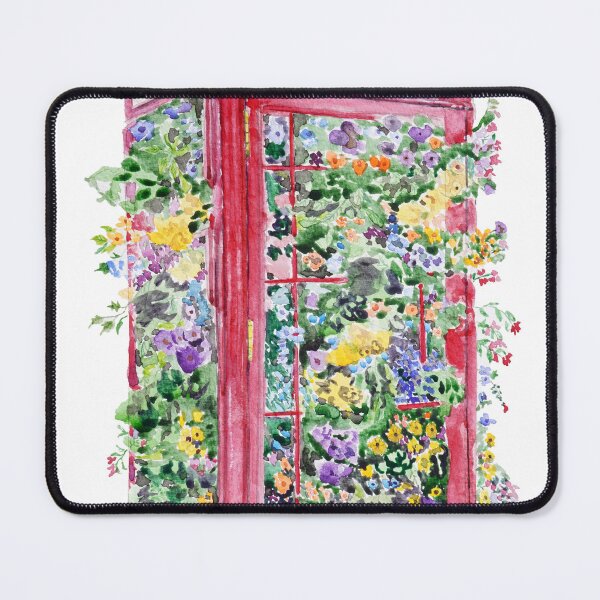 Item preview, Watercolour Red England Telephone Booth Filled with Flowers – British London Floral Art Print designed and sold by ColorandColor.