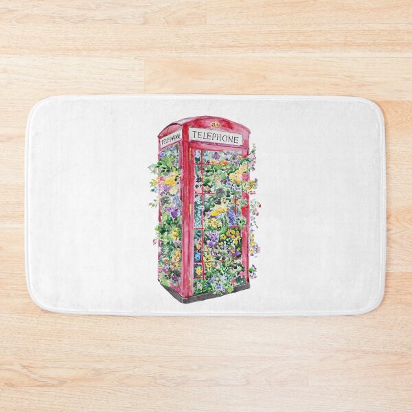 Item preview, Watercolour Red England Telephone Booth Filled with Flowers – British London Floral Art Print designed and sold by ColorandColor.