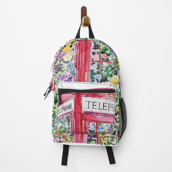 Item preview, Watercolour Red England Telephone Booth Filled with Flowers – British London Floral Art Print designed and sold by ColorandColor.