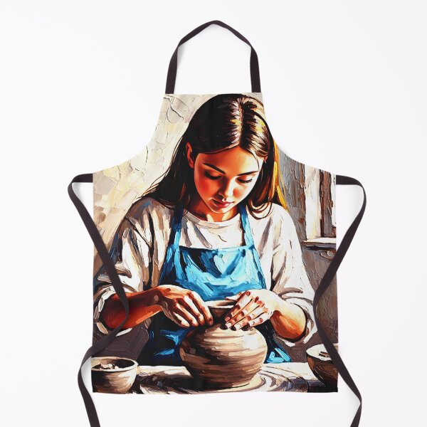 Item preview, A little girl lovingly makes ceramics on a potter's wheel. designed and sold by jotcar.