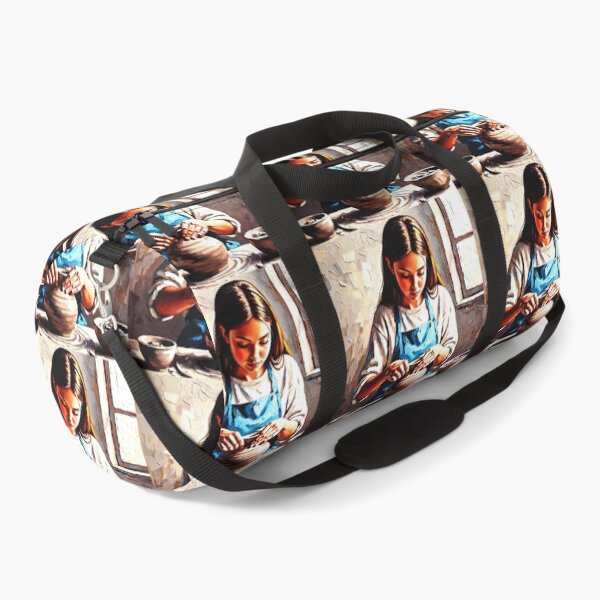 Item preview, A little girl lovingly makes ceramics on a potter's wheel. designed and sold by jotcar.