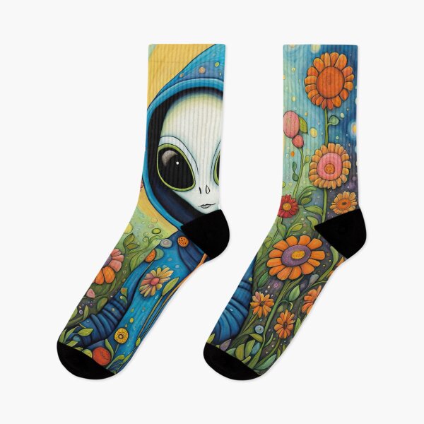 Item preview, Alien wearing a hoodie Planting Flowers designed and sold by Colin Bentham.
