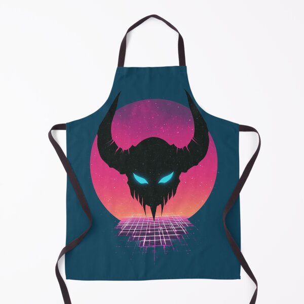 Item preview, Synthwave Devil Emblem – Neon demon skull in front of a retro sun designed and sold by Meiersbeste.