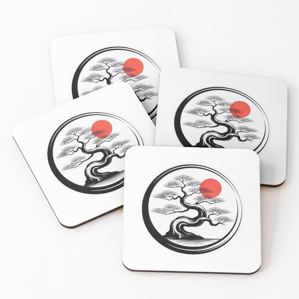 Item preview, Minimal Zen Bonsai Tree Sticker – Japanese Line Art Design designed and sold by Timeless Design.