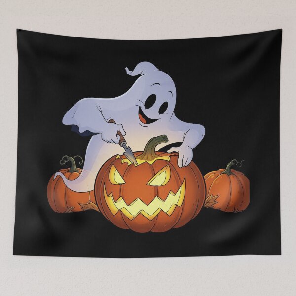 Item preview, Funny Ghost with Pumpkin designed and sold by KunoKR.