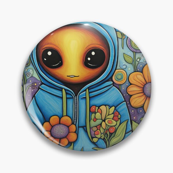Item preview, Alien wearing a hoodie Planting Flowers designed and sold by Colin Bentham.