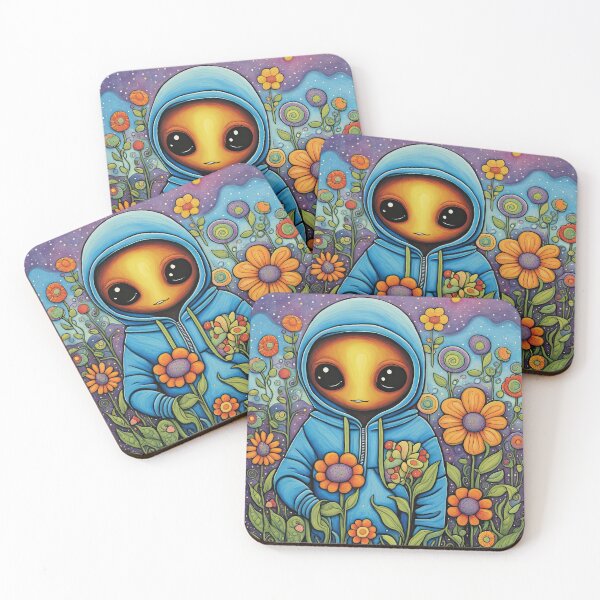 Item preview, Alien wearing a hoodie Planting Flowers designed and sold by Colin Bentham.