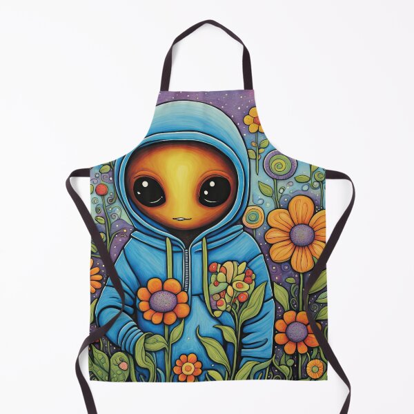 Item preview, Alien wearing a hoodie Planting Flowers designed and sold by Colin Bentham.