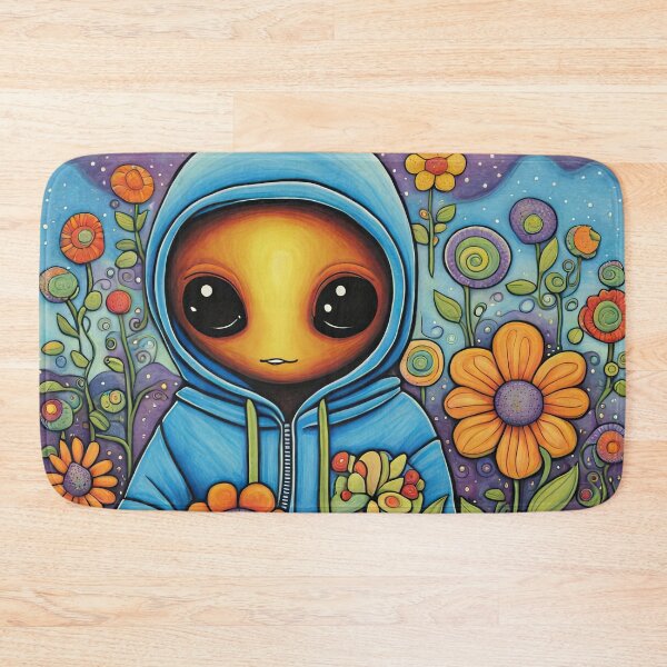 Item preview, Alien wearing a hoodie Planting Flowers designed and sold by Colin Bentham.