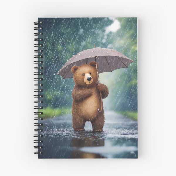 Item preview, The Gentle Bear in the Forest Rain | Storybook Animal Illustration designed and sold by Englandbear.