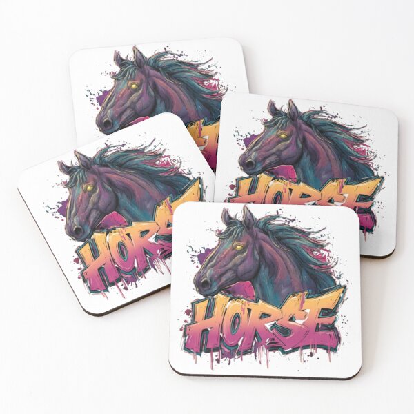 Item preview, Graffiti Horse – Neon Street Art Animal Design designed and sold by AlexLineArt.
