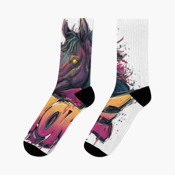Item preview, Graffiti Horse – Neon Street Art Animal Design designed and sold by AlexLineArt.