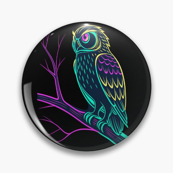 Item preview, Neon Owl – Mystical Night Guardian Art designed and sold by AgarutanPrint.