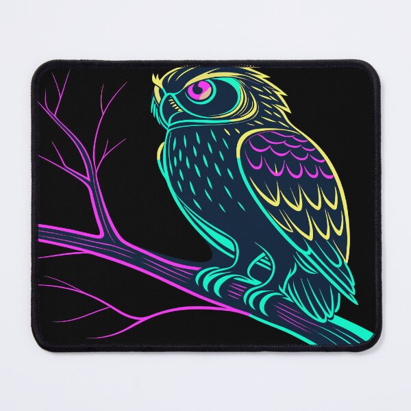 Item preview, Neon Owl – Mystical Night Guardian Art designed and sold by AgarutanPrint.