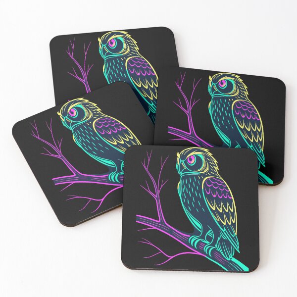 Item preview, Neon Owl – Mystical Night Guardian Art designed and sold by AgarutanPrint.