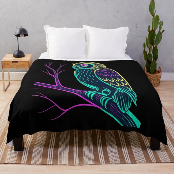 Item preview, Neon Owl – Mystical Night Guardian Art designed and sold by AgarutanPrint.