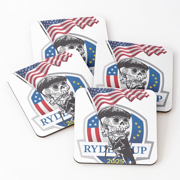 Item preview, Ryder Cup 2025 Skeleton Golf USA Flag Poster designed and sold by choluren.