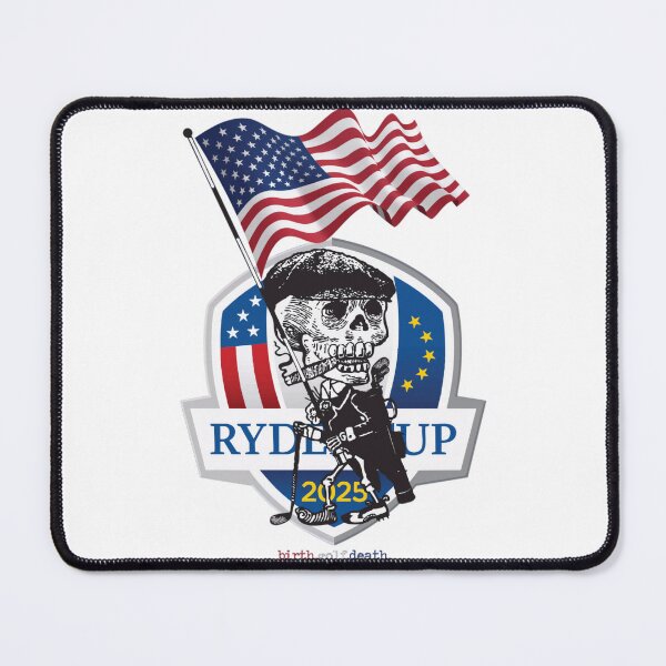Item preview, Ryder Cup 2025 Skeleton Golf USA Flag Poster designed and sold by choluren.