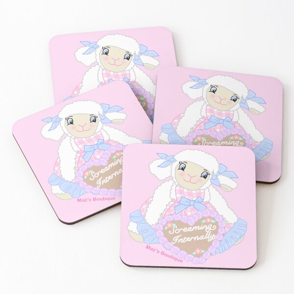 Item preview, Kitsch Lamb with “Screaming Internally” Heart Cookie designed and sold by ByMazsBoutique.