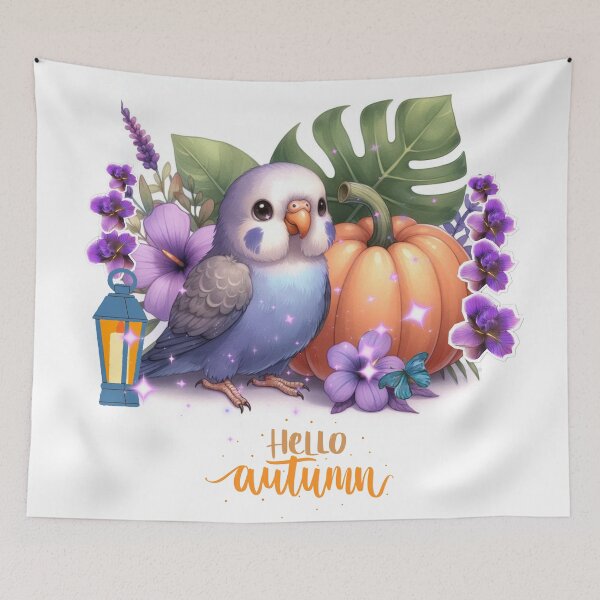 Item preview, Autumn Pumpkin Parrot – Cute Tropical Fall Bird Illustration designed and sold by Sugar Wisdom .