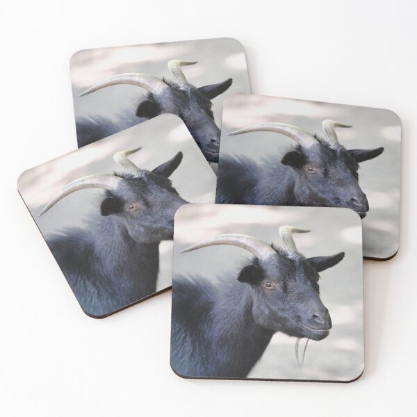 Item preview, Black Goat Smiling Portrait with Horns designed and sold by RastislavS.