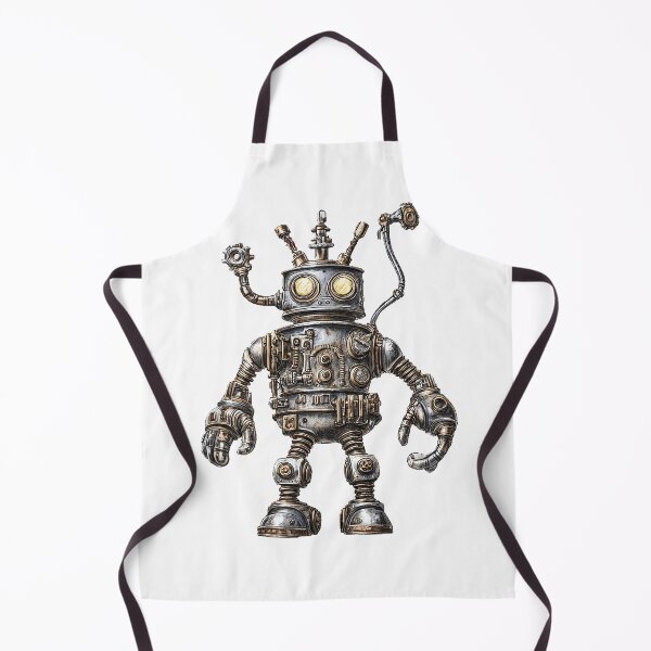 Item preview, Steampunk Robot Sticker – Retro Mechanical Bot with Gears & Pipes designed and sold by Line Designs By Duck.