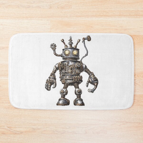 Item preview, Steampunk Robot Sticker – Retro Mechanical Bot with Gears & Pipes designed and sold by Line Designs By Duck.