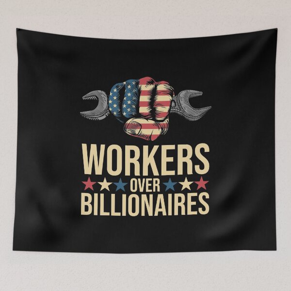 Item preview, Workers Over Billionaires American Flag Protest designed and sold by gear-posters.
