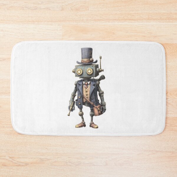 Item preview, Dapper Steampunk Robot Sticker – Victorian Bot with Top Hat  designed and sold by Line Designs By Duck.