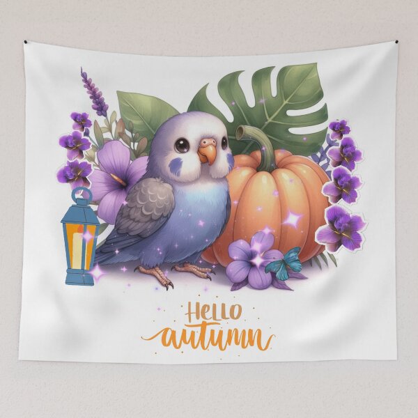 Item preview, Autumn Pumpkin Parrot – Cute Tropical Fall Bird Illustration designed and sold by Sugar Wisdom .