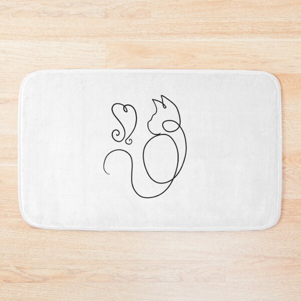 Item preview, Cat and heart in two lines designed and sold by YHK13.