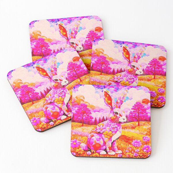 Item preview, Colorful Rabbit With Patchwork Flowers designed and sold by asurtiumgreen.