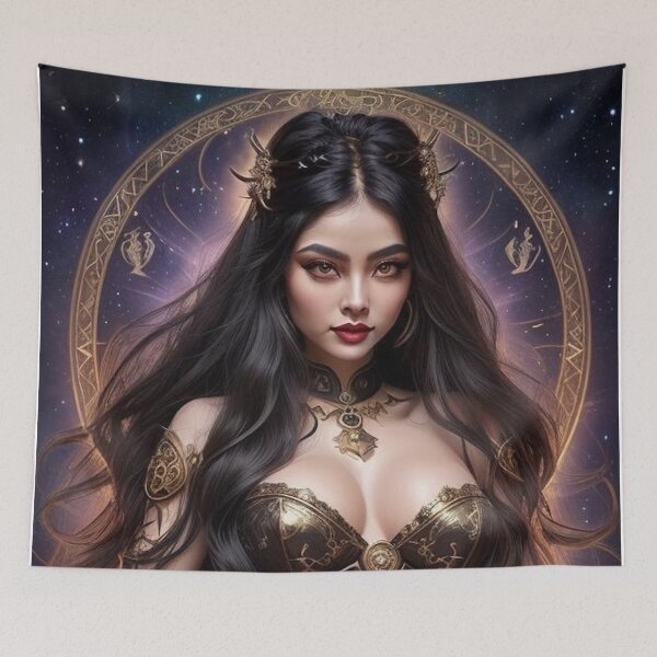 Item preview, Capricorn Zodiac Goddess – Celestial Earth Sign Astrology Art designed and sold by MissSaylor.
