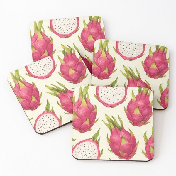 Item preview, Exotic dragonfruit watercolor pattern on texture paper designed and sold by cutsypatterns.