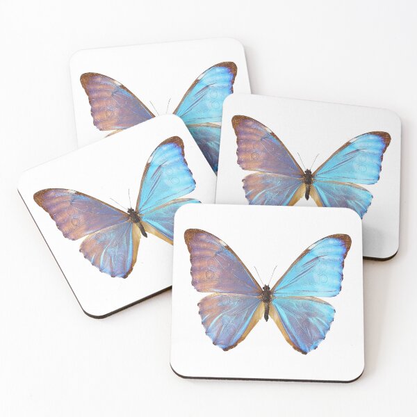 Item preview, blue iridescent butterfly sticker  designed and sold by inainart.