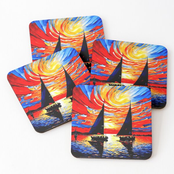 Item preview, Sailboats at sunset 1 designed and sold by George Hutton Hunter.