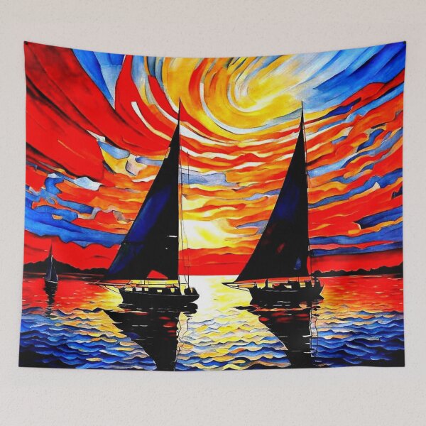 Item preview, Sailboats at sunset 1 designed and sold by George Hutton Hunter.
