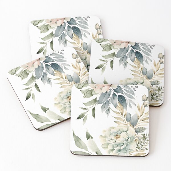 Item preview, Floral botanical watercolor wedding background designed and sold by dvoevnore.