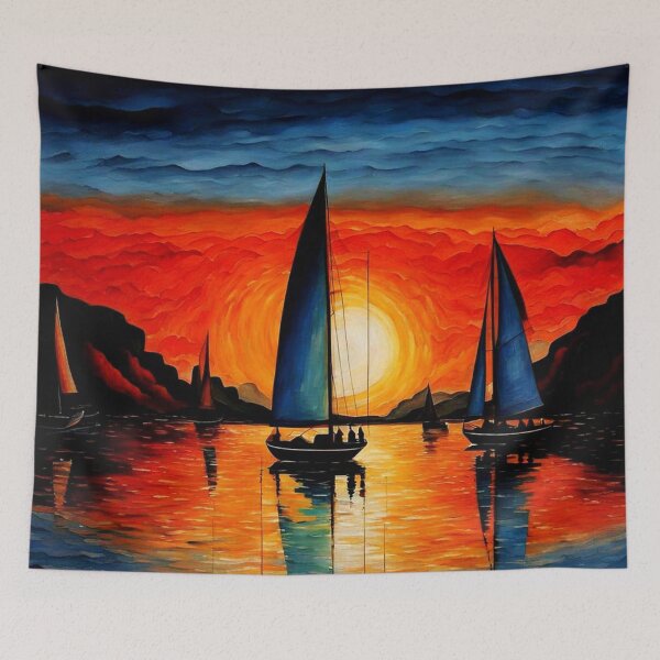 Item preview, Sailboats at sunset 2 designed and sold by George Hutton Hunter.