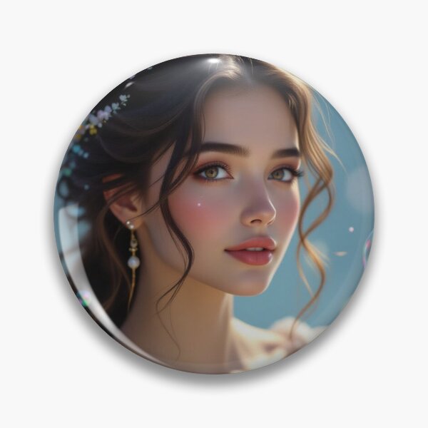 Artikelvorschau, A soft-focus portrait of a wistful young woman surrounded by glowing orbs and floating bubbles entworfen und verkauft von FotoworldEdel.