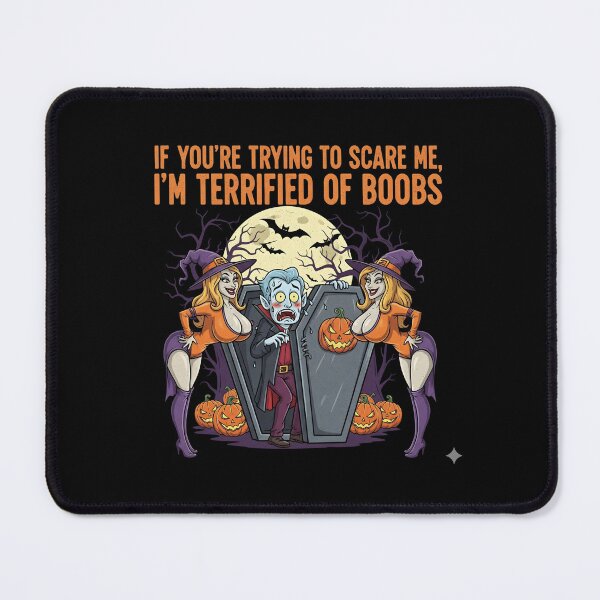 Item preview, Terrified of Boobs Halloween Vampire designed and sold by HeadTurningArt.