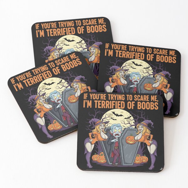 Item preview, Terrified of Boobs Halloween Vampire designed and sold by HeadTurningArt.